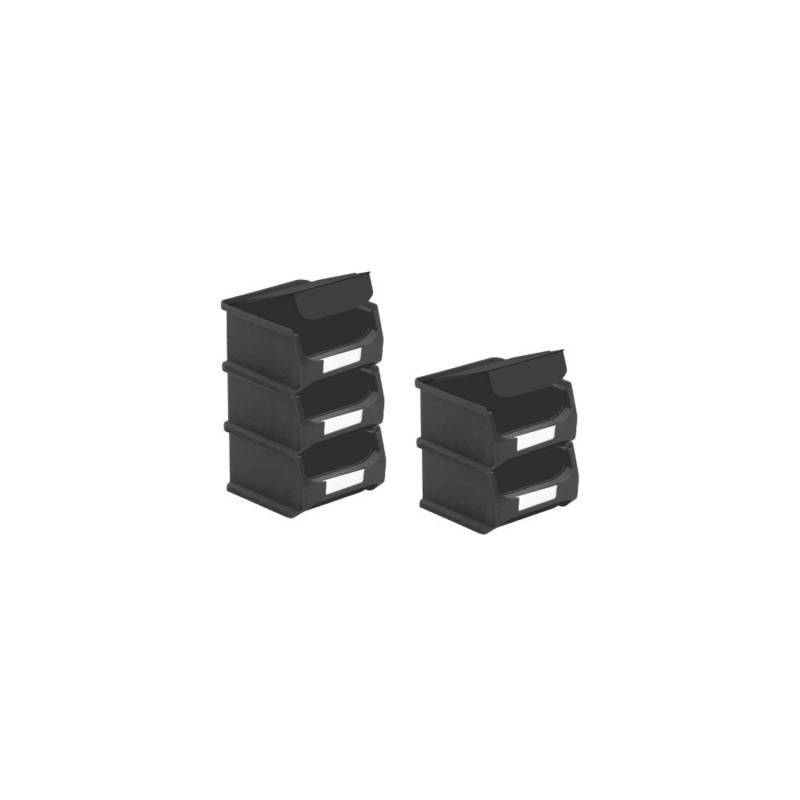 SparSet 5 x Leitfähige Sichtlagerbox 1.0 Mit Abdeckung HxBxT 6 x 10 x 10 cm 0,4 Liter ESD Sichtlagerbehälter Sichtlagerkasten von PROREGAL