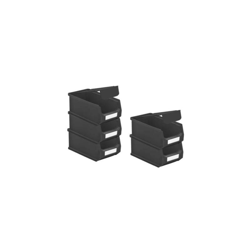 SparSet 5 x Leitfähige Sichtlagerbox 2.0 Mit Abdeckung HxBxT 7,5 x 10 x 17,5 cm 0,8 Liter ESD Sichtlagerbehälter Sichtlagerkasten von PROREGAL