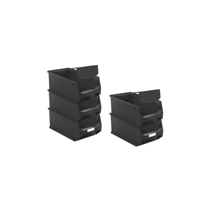 SparSet 5 x Leitfähige Sichtlagerbox 4.1 Mit Griffstange und Abdeckung HxBxT 15 x 20 x 35 cm 7,2 Liter ESD Sichtlagerbehälter Sichtlagerkasten von PROREGAL