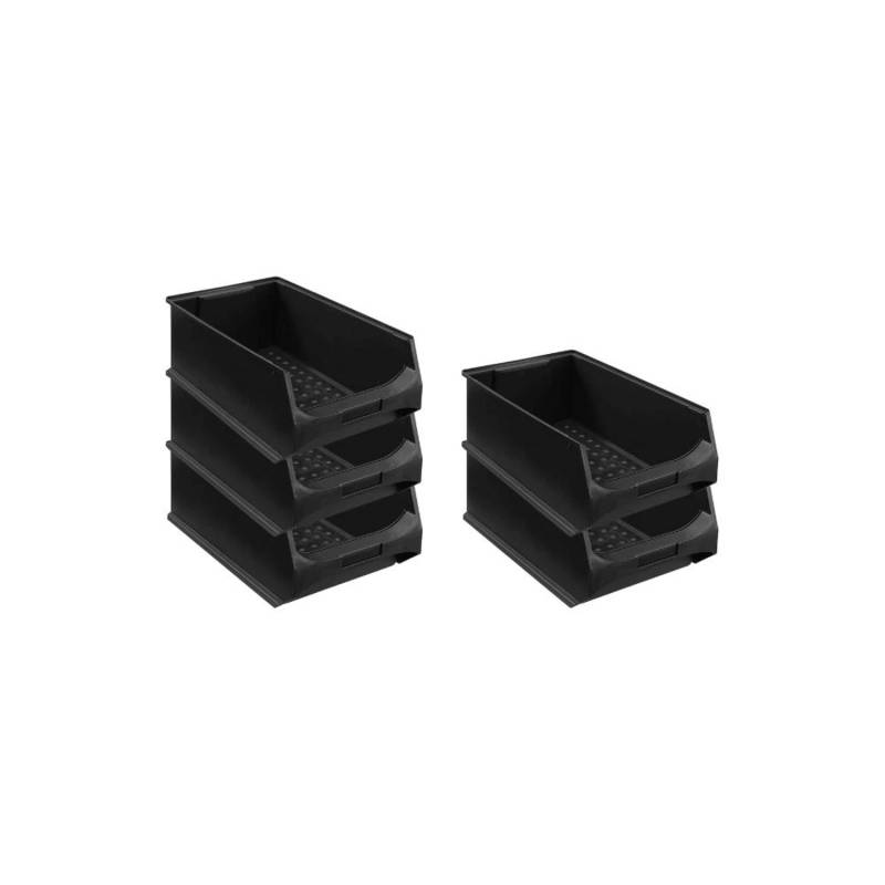 PROREGAL SparSet 5x Leitfähige Sichtlagerbox 5,0 HxBxT 20 x 30 x 50 cm 21,8 Liter ESD Sichtlagerbehälter von PROREGAL