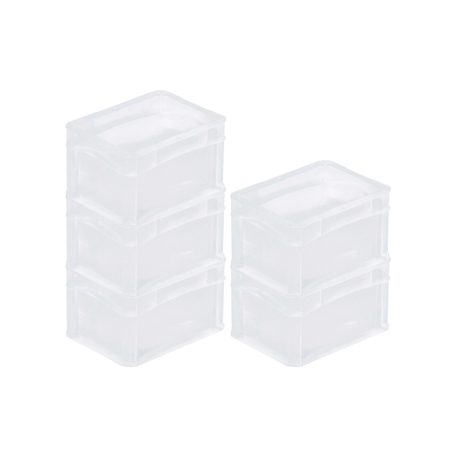 SparSet 5 x Transparenter Eurobehälter BasicLine Mit Geschlossenem Griff HxBxT 12 x 15 x 20 cm 2,2 Liter Eurobox Transportbox SparSet 5 x Transparenter Eurobehälter BasicLine Mit Geschlossenem Griff HxBxT 12 x 15 x 20 cm 2,2 Liter Eurobox Transportbox von PROREGAL