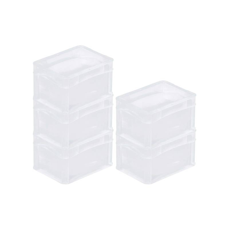 SparSet 5 x Transparenter Eurobehälter BasicLine Mit Geschlossenem Griff HxBxT 12 x 15 x 20 cm 2,2 Liter Eurobox Transportbox von PROREGAL
