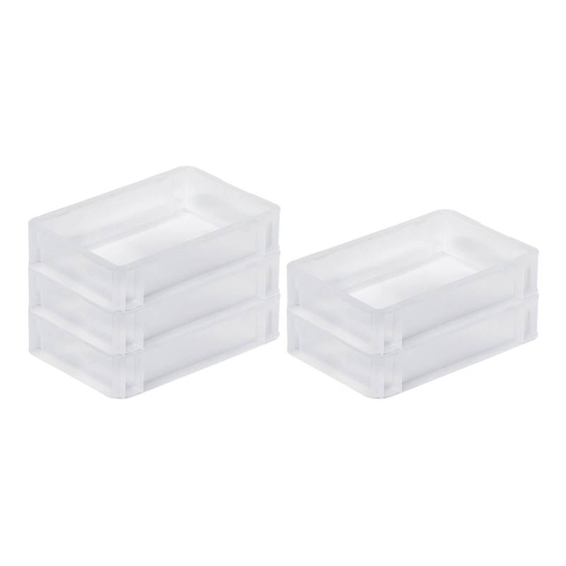 SparSet 5 x Transparenter Eurobehälter BasicLine Mit Geschlossenem Griff HxBxT 7 x 20 x 30 cm 2,9 Liter Eurobox Transportbox von PROREGAL