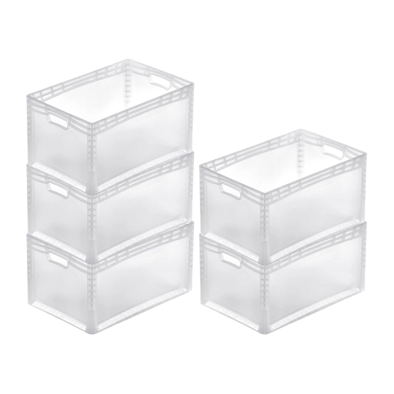 PROREGAL SparSet 5x Transparenter Eurobehälter LightLine mit Offenem Griff HxBxT 32 x 40 x 60 cm 66 Liter Eurobox Transportbox PROREGAL SparSet 5x Transparenter Eurobehälter LightLine mit Offenem Griff HxBxT 32 x 40 x 60 cm 66 Liter Eurobox Transportbox von PROREGAL