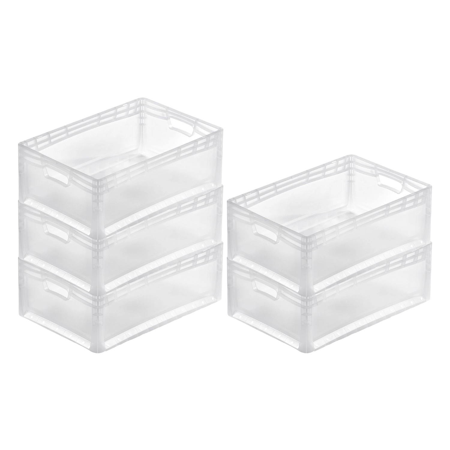 PROREGAL SparSet 5x Transparenter Eurobehälter LightLine mit Offenem Griff HxBxT22 x 40 x 60 cm 46 Liter Eurobox Transportbox PROREGAL SparSet 5x Transparenter Eurobehälter LightLine mit Offenem Griff HxBxT22 x 40 x 60 cm 46 Liter Eurobox Transportbox von PROREGAL