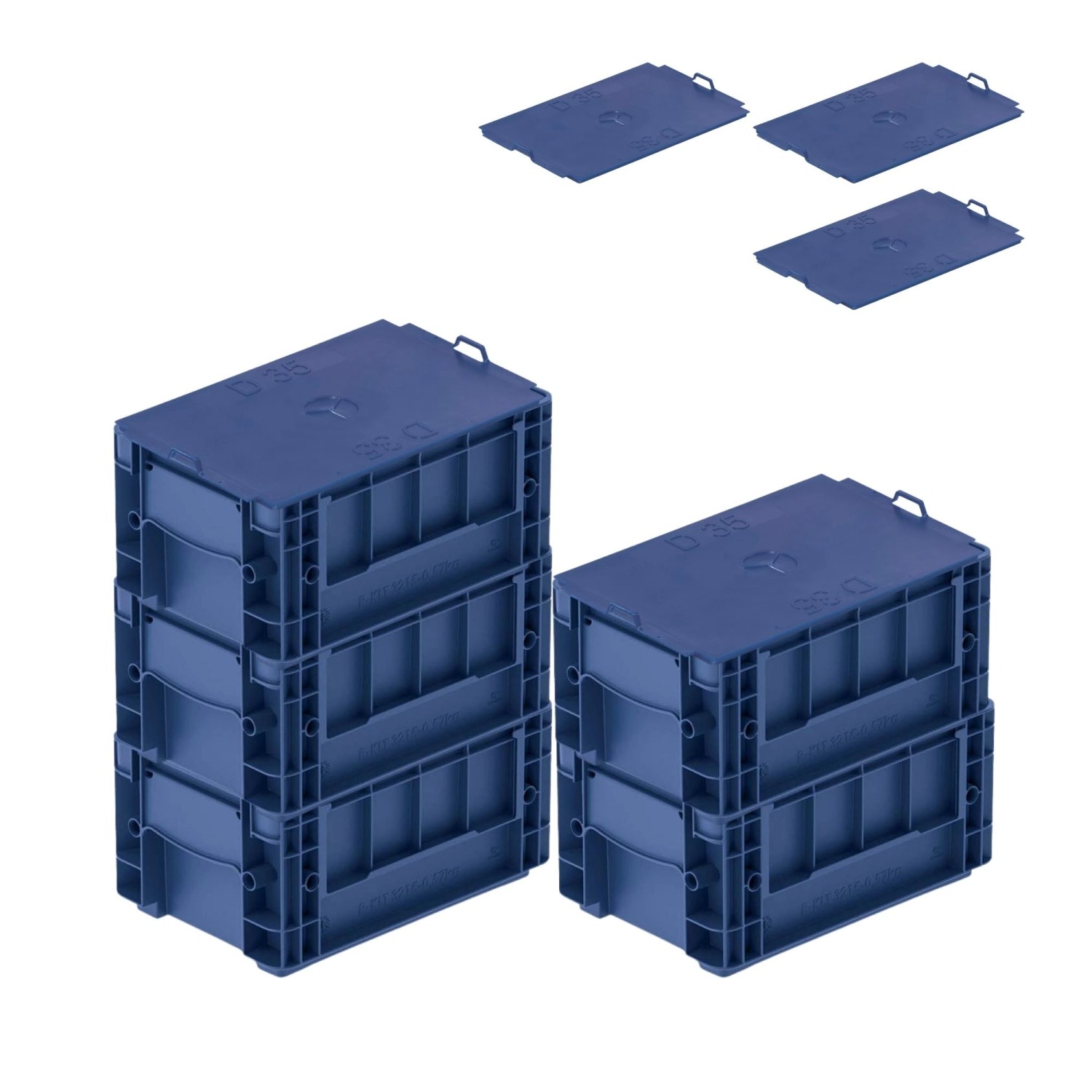 SparSet 5 x VDA KLT Kleinladungsträger Mit Verbundboden und Auflagedeckel HxBxT 14,7 x 20 x 30 cm 5,3 Liter KLT Transportbox SparSet 5 x VDA KLT Kleinladungsträger Mit Verbundboden und Auflagedeckel HxBxT 14,7 x 20 x 30 cm 5,3 Liter KLT Transportbox von PROREGAL