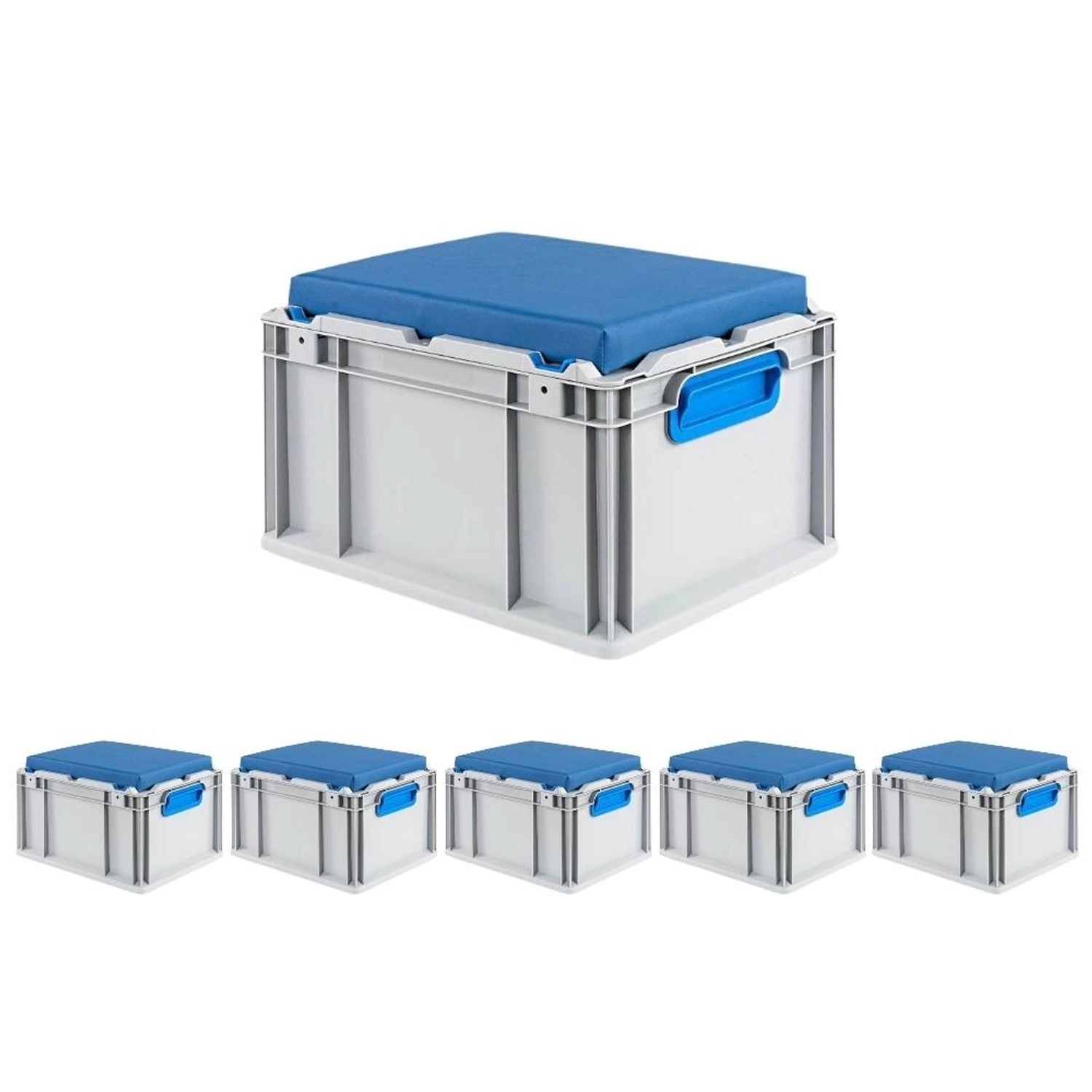 SparSet 6 x Eurobox NextGen Seat Box Blau HxBxT 26,5 x 30 x 40 cm 20 Liter Griffe Geschlossen Eurobehälter Sitzbox Transportbox SparSet 6 x Eurobox NextGen Seat Box Blau HxBxT 26,5 x 30 x 40 cm 20 Liter Griffe Geschlossen Eurobehälter Sitzbox Transportbox von PROREGAL