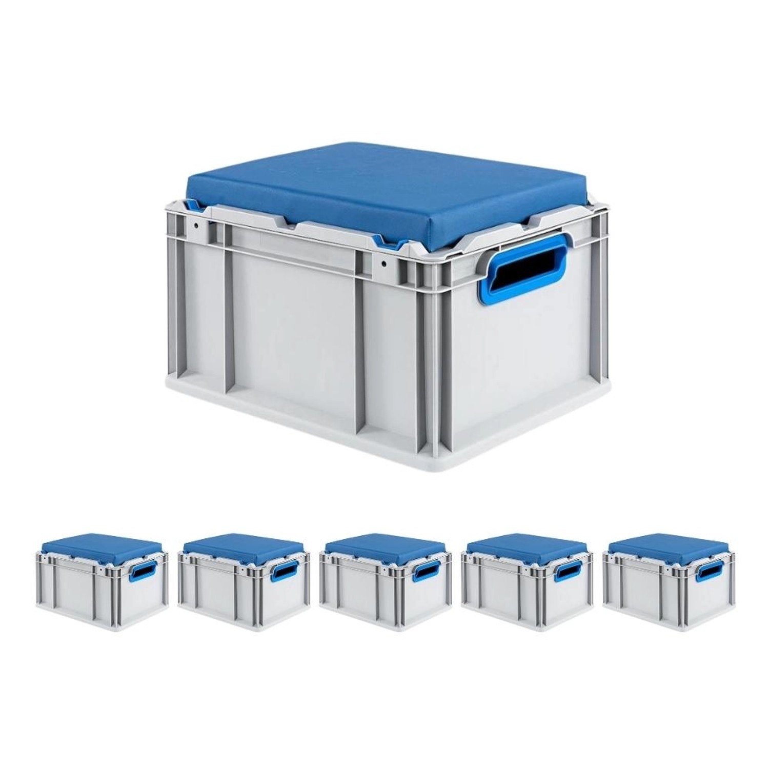 SparSet 6 x Eurobox NextGen Seat Box Blau HxBxT 26,5 x 30 x 40 cm 20 Liter Griffe Offen Eurobehälter Sitzbox Transportbox SparSet 6 x Eurobox NextGen Seat Box Blau HxBxT 26,5 x 30 x 40 cm 20 Liter Griffe Offen Eurobehälter Sitzbox Transportbox von PROREGAL