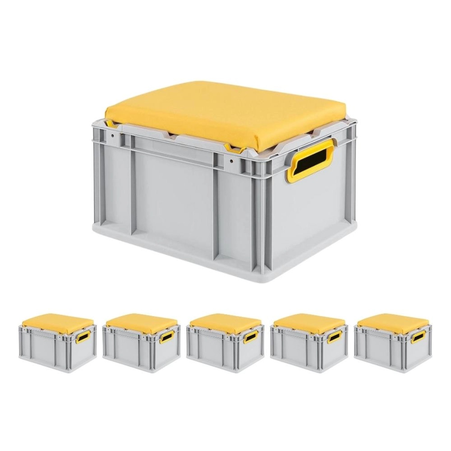 SparSet 6 x Eurobox NextGen Seat Box Gelb HxBxT 26,5 x 30 x 40 cm 20 Liter Griffe Offen Eurobehälter Sitzbox Transportbox SparSet 6 x Eurobox NextGen Seat Box Gelb HxBxT 26,5 x 30 x 40 cm 20 Liter Griffe Offen Eurobehälter Sitzbox Transportbox von PROREGAL