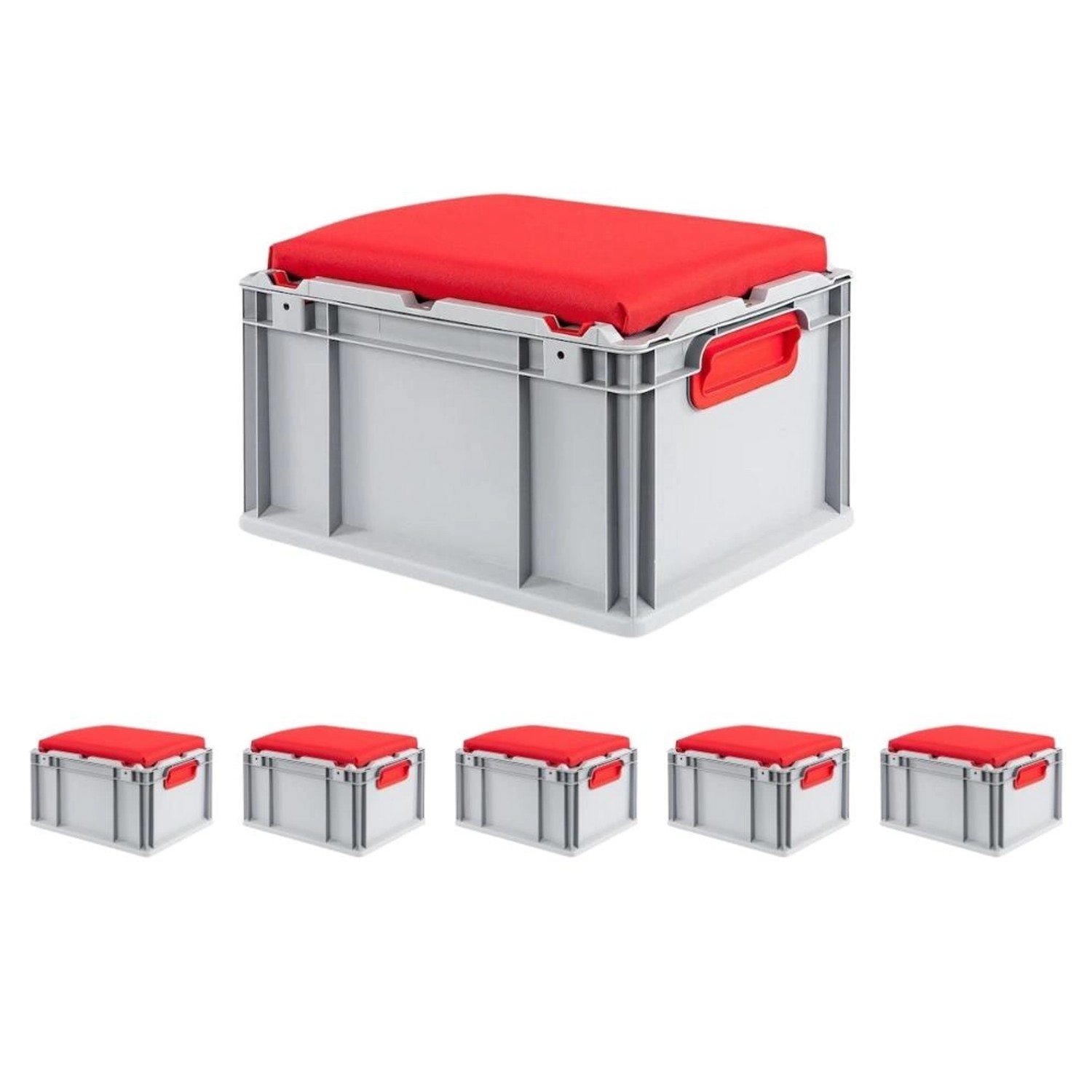 SparSet 6 x Eurobox NextGen Seat Box Rot HxBxT 26,5 x 30 x 40 cm 20 Liter Griffe Geschlossen Eurobehälter Sitzbox Transportbox SparSet 6 x Eurobox NextGen Seat Box Rot HxBxT 26,5 x 30 x 40 cm 20 Liter Griffe Geschlossen Eurobehälter Sitzbox Transportbox von PROREGAL