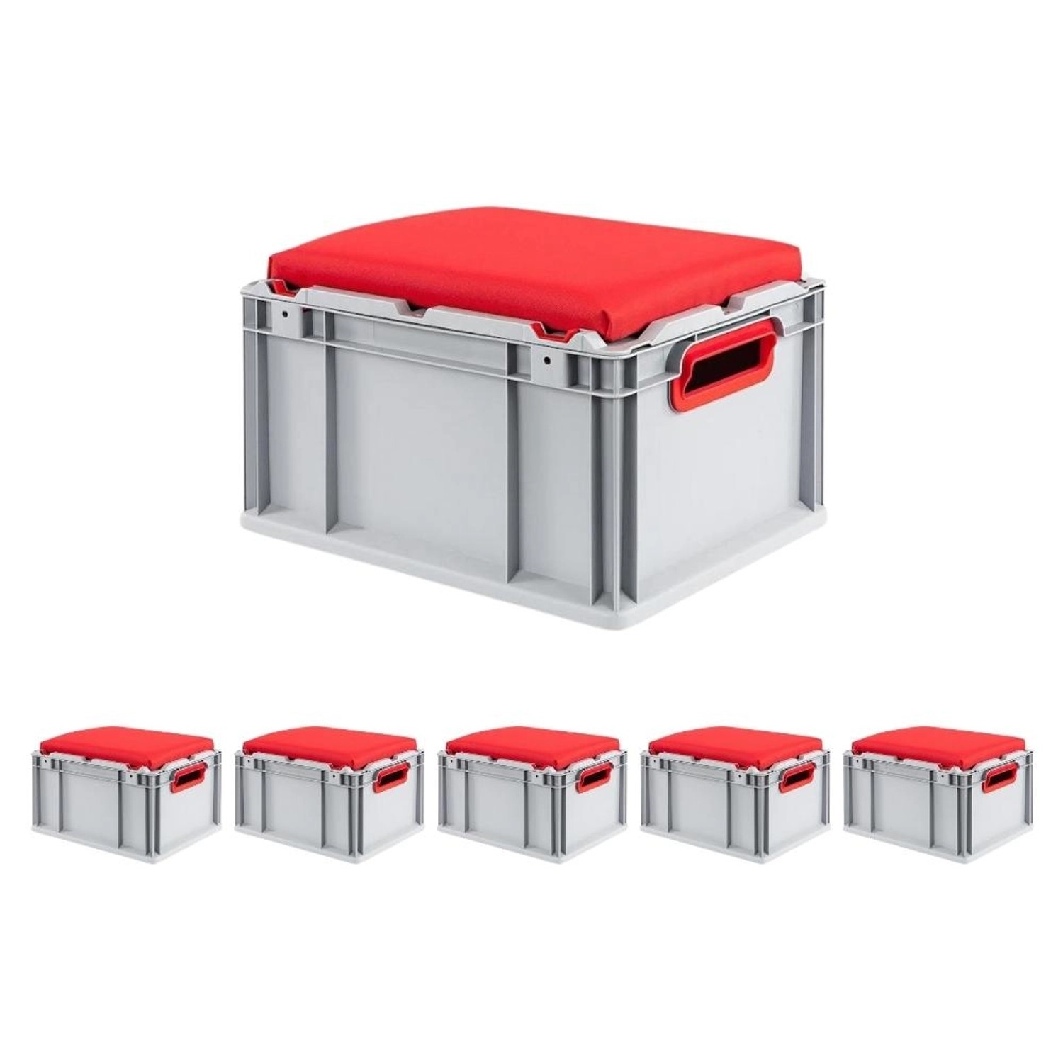 SparSet 6 x Eurobox NextGen Seat Box Rot HxBxT 26,5 x 30 x 40 cm 20 Liter Griffe Offen Eurobehälter Sitzbox Transportbox SparSet 6 x Eurobox NextGen Seat Box Rot HxBxT 26,5 x 30 x 40 cm 20 Liter Griffe Offen Eurobehälter Sitzbox Transportbox von PROREGAL