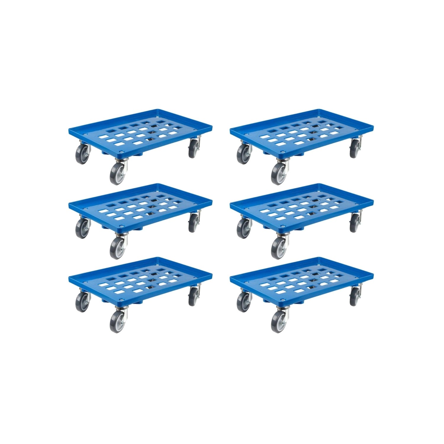 PROREGAL SparSet 6x Transportroller für Euroboxen 60 x 40 cm mit Gummiräder Blau Gitter/Rasterdeck 4 Lenkrollen Traglast 300 kg PROREGAL SparSet 6x Transportroller für Euroboxen 60 x 40 cm mit Gummiräder Blau Gitter/Rasterdeck 4 Lenkrollen Traglast 300 kg von PROREGAL