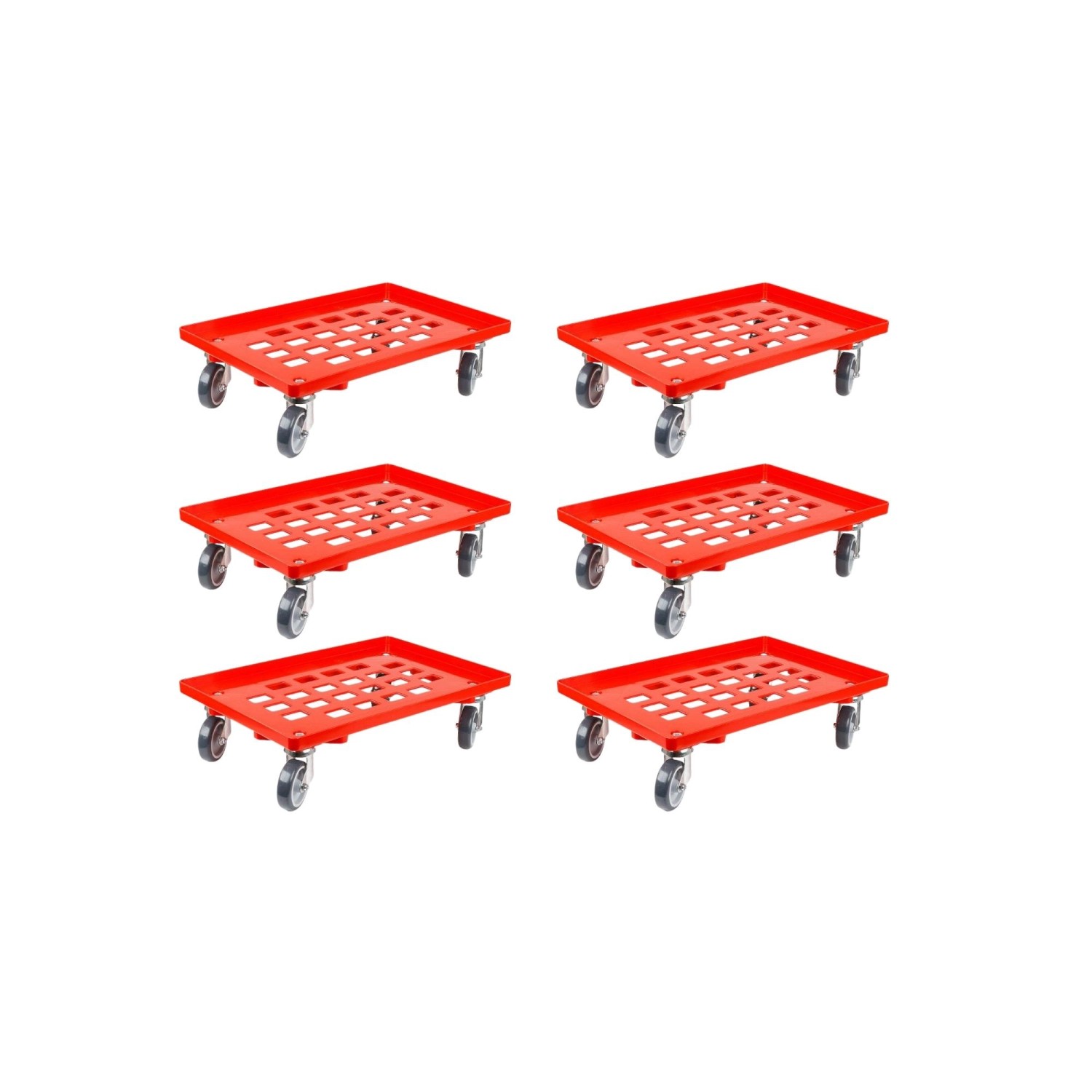 PROREGAL SparSet 6x Transportroller für Euroboxen 60 x 40 cm mit Gummiräder Rot Gitter/Rasterdeck 2 Lenkrollen und 2 Bockrollen Traglast 300 kg PROREGAL SparSet 6x Transportroller für Euroboxen 60 x 40 cm mit Gummiräder Rot Gitter/Rasterdeck 2 Lenkrollen und 2 Bockrollen Traglast 300 kg von PROREGAL