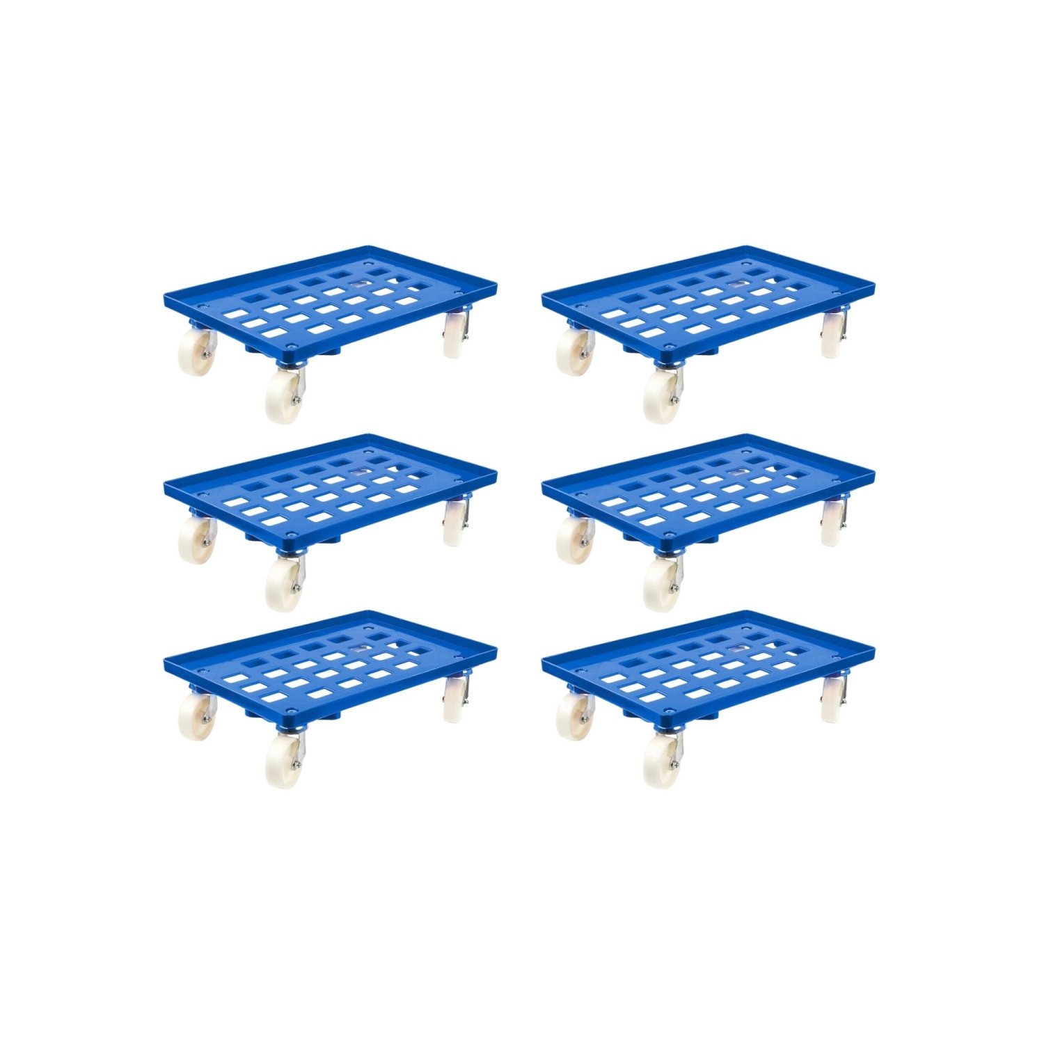 PROREGAL SparSet 6x Transportroller für Euroboxen 60 x 40 cm mit Kunststoffräder Blau Gitter/Rasterdeck 2 Lenkrollen und 2 Bockrollen Traglast 300 kg PROREGAL SparSet 6x Transportroller für Euroboxen 60 x 40 cm mit Kunststoffräder Blau Gitter/Rasterdeck 2 Lenkrollen und 2 Bockrollen Traglast 300 kg von PROREGAL