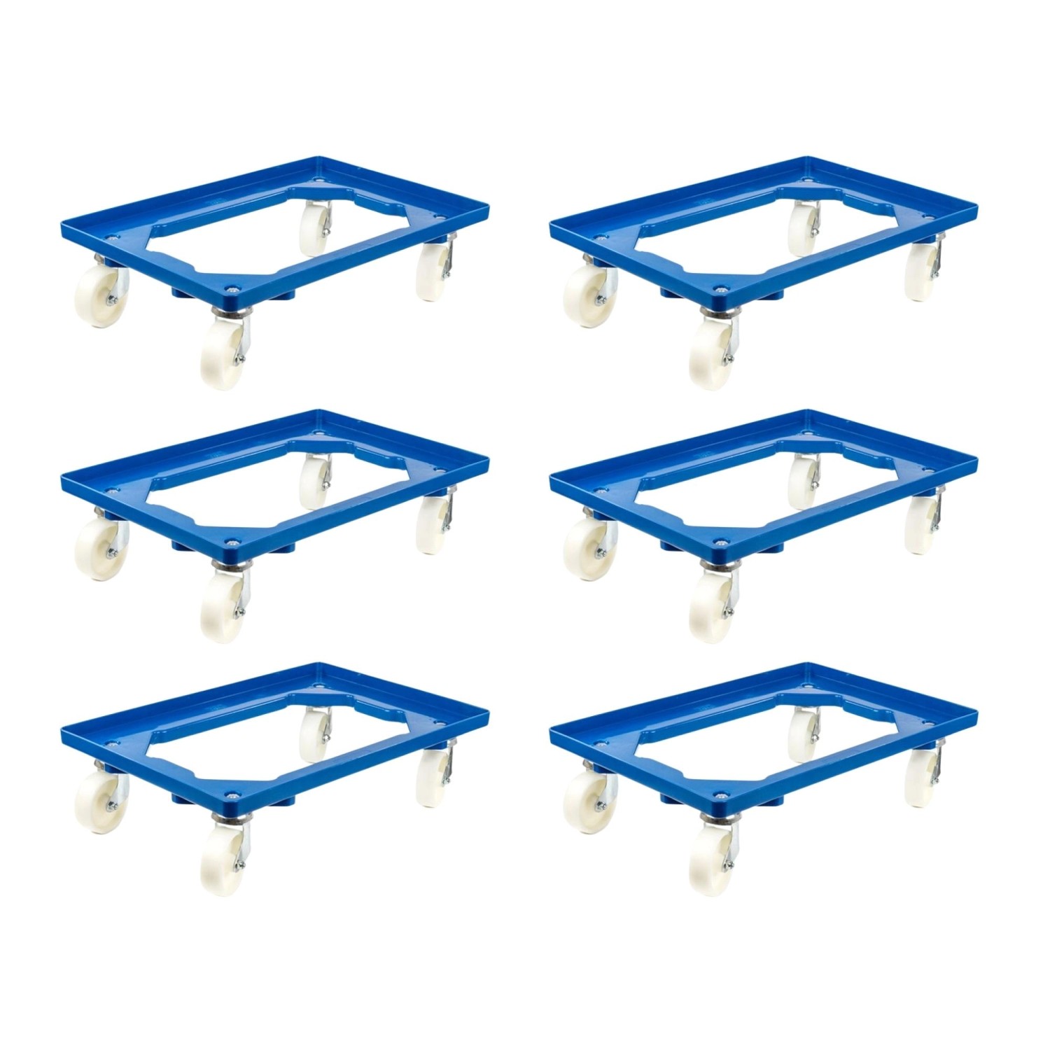 PROREGAL SparSet 6x Transportroller für Euroboxen 60 x 40 cm mit Kunststoffräder Blau Offenes Deck 2 Lenkrollen und 2 Bockrollen Traglast 300 kg PROREGAL SparSet 6x Transportroller für Euroboxen 60 x 40 cm mit Kunststoffräder Blau Offenes Deck 2 Lenkrollen und 2 Bockrollen Traglast 300 kg von PROREGAL