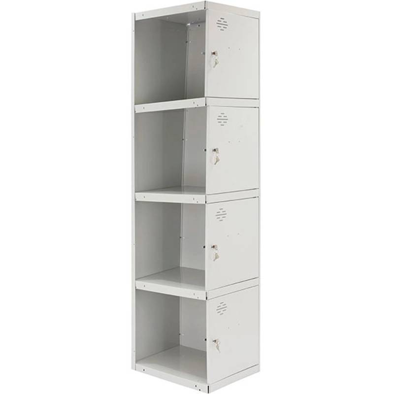 PROREGAL Spind AMEGO HxBxT 180 x 30 x 50 cm 4 Abteile Anbaumodul Grau-Grau Schließfach Garderobe von PROREGAL