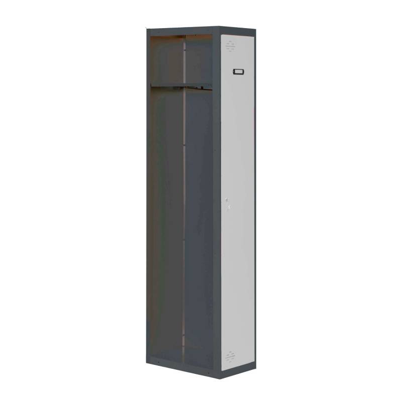 PROREGAL Spind AMEGO HxBxT 180 x 40 x 50 cm 1 Abteil Anbaumodul Anthrazit-Grau Schließfach Garderobe von PROREGAL
