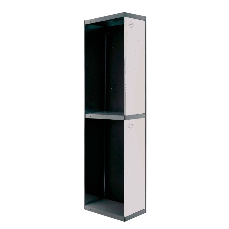 PROREGAL Spind AMEGO HxBxT 180 x 40 x 50 cm 2 Abteile Anbaumodul Anthrazit-Weiß Schließfach Garderobe von PROREGAL