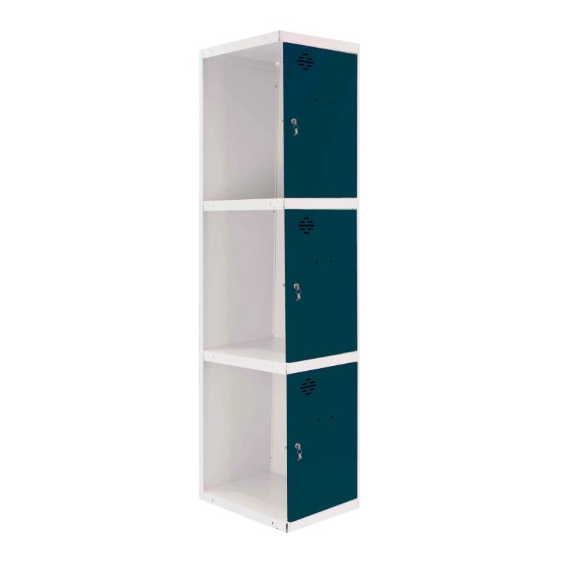 PROREGAL Spind AMEGO HxBxT 180 x 40 x 50 cm 3 Abteile Anbaumodul Weiß-Anthrazit Schließfach Garderobe von PROREGAL