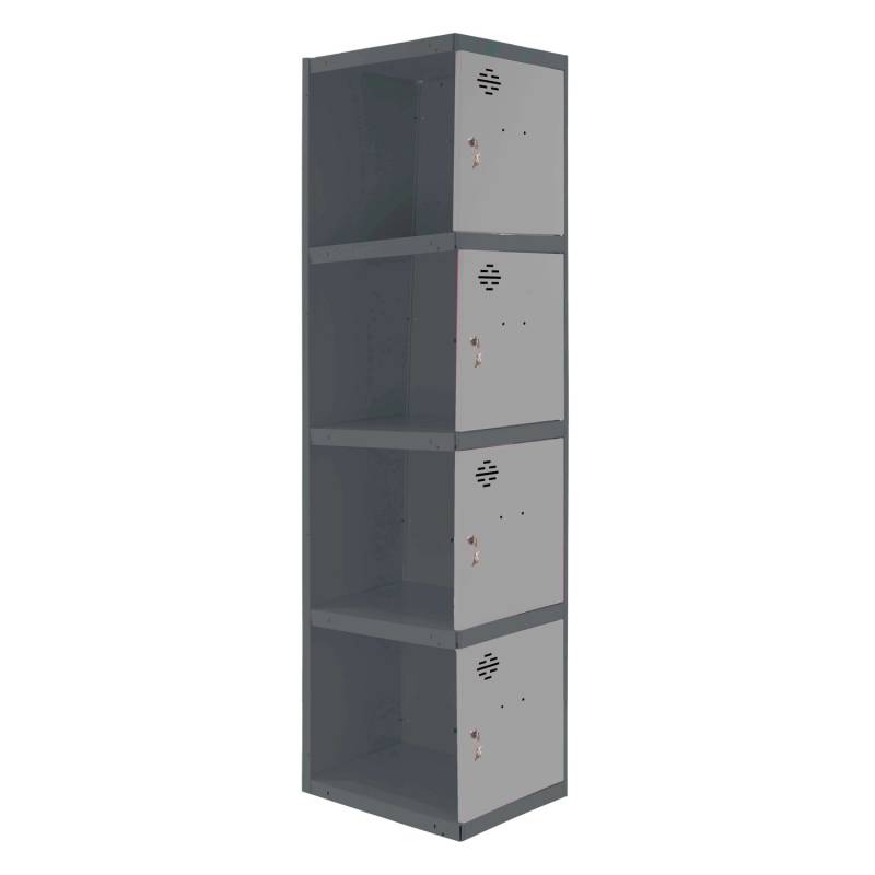 PROREGAL Spind AMEGO HxBxT 180 x 40 x 50 cm 4 Abteile Anbaumodul Anthrazit-Grau Schließfach Garderobe von PROREGAL