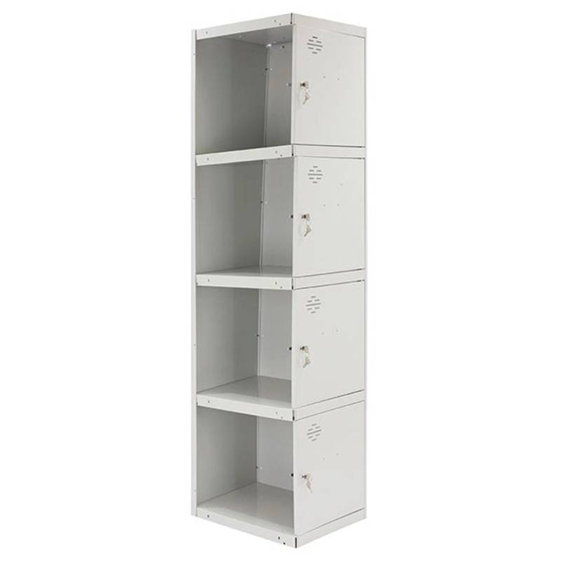 PROREGAL Spind AMEGO HxBxT 180 x 40 x 50 cm 4 Abteile Anbaumodul Grau-Grau Schließfach Garderobe von PROREGAL