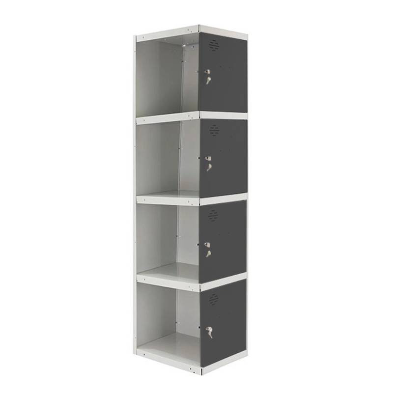 PROREGAL Spind AMEGO HxBxT 180 x 40 x 50 cm 4 Abteile Anbaumodul Weiß-Anthrazit Schließfach Garderobe von PROREGAL