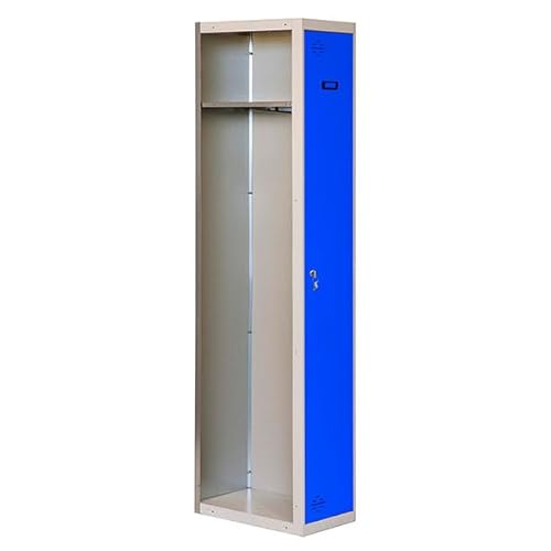 PROREGAL Spind AMEGO | HxBxT 180x30x50cm | 1 Abteil | Anbaumodul | Grau-Blau | Schließfach Garderobe von PROREGAL