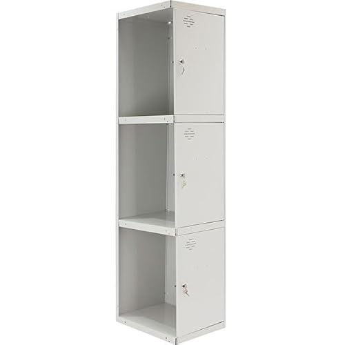 PROREGAL Spind AMEGO | HxBxT 180x30x50cm | 3 Abteile | Anbaumodul | Grau-Grau | Schließfach Garderobe von PROREGAL