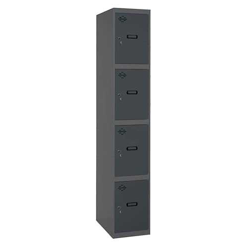 PROREGAL Spind AMEGO | HxBxT 180x30x50cm | 4 Abteile | Grundmodul | Anthrazit-Anthrazit | Schließfach Garderobe PROREGAL Spind AMEGO | HxBxT 180x30x50cm | 4 Abteile | Grundmodul | Anthrazit-Anthrazit | Schließfach Garderobe von PROREGAL