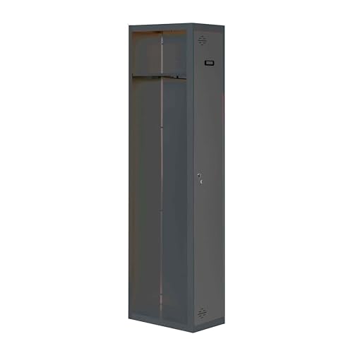 PROREGAL Spind AMEGO | HxBxT 180x40x50cm | 1 Abteil | Anbaumodul | Anthrazit-Anthrazit | Schließfach Garderobe von PROREGAL