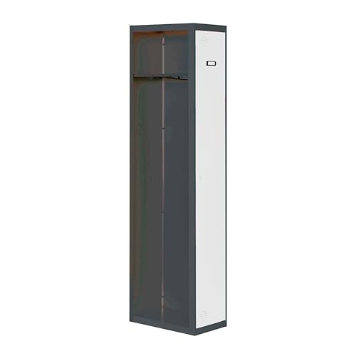 PROREGAL Spind AMEGO | HxBxT 180x40x50cm | 1 Abteil | Anbaumodul | Anthrazit-Weiß | Schließfach Garderobe von PROREGAL