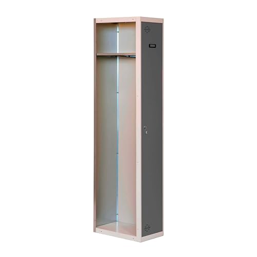 PROREGAL Spind AMEGO | HxBxT 180x40x50cm | 1 Abteil | Anbaumodul | Grau-Anthrazit | Schließfach Garderobe von PROREGAL