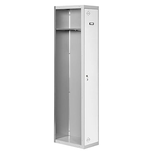 PROREGAL Spind AMEGO | HxBxT 180x40x50cm | 1 Abteil | Anbaumodul | Grau-Weiß | Schließfach Garderobe von PROREGAL