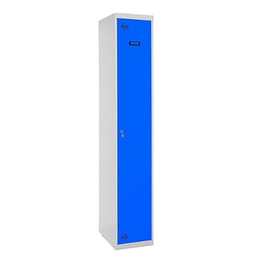 PROREGAL Spind AMEGO | HxBxT 180x40x50cm | 1 Abteil | Grundmodul | Grau-Blau | Schließfach Garderobe von PROREGAL