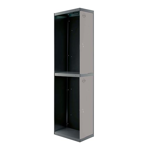 PROREGAL Spind AMEGO | HxBxT 180x40x50cm | 2 Abteile | Anbaumodul | Anthrazit-Grau | Schließfach Garderobe von PROREGAL