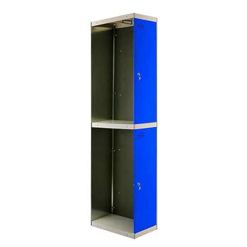 PROREGAL Spind AMEGO | HxBxT 180x40x50cm | 2 Abteile | Anbaumodul | Grau-Blau | Schließfach Garderobe von PROREGAL