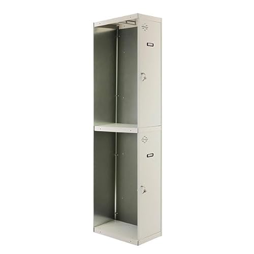 PROREGAL Spind AMEGO | HxBxT 180x40x50cm | 2 Abteile | Anbaumodul | Grau-Grau | Schließfach Garderobe von PROREGAL