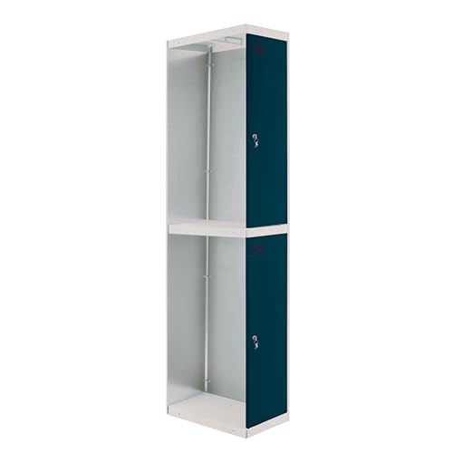 PROREGAL Spind AMEGO | HxBxT 180x40x50cm | 2 Abteile | Anbaumodul | Weiß-Anthrazit | Schließfach Garderobe von PROREGAL