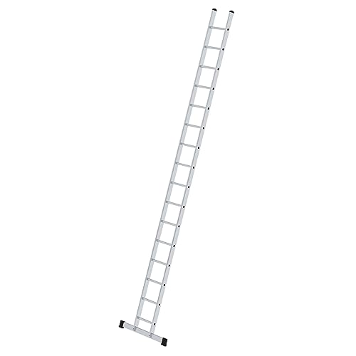 PROREGAL Sprossen-Anlegeleiter 350 mm breit mit Standard-Traverse | 16 Sprossen | Leiter, Teleskopleiter, Trittleiter, Bockleiter, Sprossen-Doppelleiter von PROREGAL