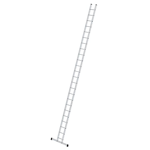 PROREGAL Sprossen-Anlegeleiter 350 mm breit mit Standard-Traverse | 24 Sprossen | Leiter, Teleskopleiter, Trittleiter, Bockleiter, Sprossen-Doppelleiter von PROREGAL