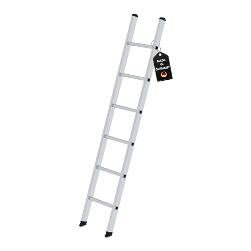 PROREGAL Sprossen-Anlegeleiter 350mm breit ohne Traverse | 6 Sprossen | Leiter, Teleskopleiter, Trittleiter, Bockleiter, Sprossen-Doppelleiter von PROREGAL