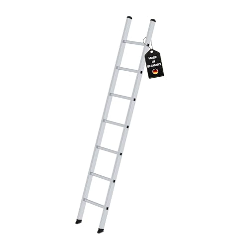 PROREGAL Sprossen-Anlegeleiter 350mm breit ohne Traverse | 7 Sprossen | Leiter, Teleskopleiter, Trittleiter, Bockleiter, Sprossen-Doppelleiter von PROREGAL