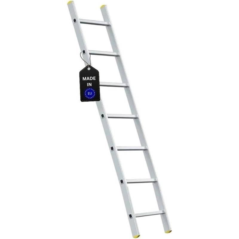 PROREGAL Sprossen-Anlegeleiter Economy Plus Ohne Traverse 7 Sprossen Arbeitshöhe 2,98 m Traglast 150 kg von PROREGAL