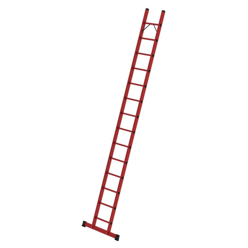 PROREGAL Sprossen-Anlegeleiter GFK mit Traverse 14 Sprossen von PROREGAL