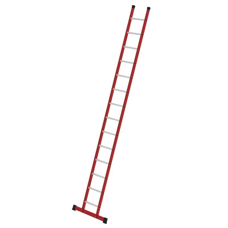 PROREGAL Sprossen-Anlegeleiter GFK & Alu mit Traverse 14 Sprossen von PROREGAL