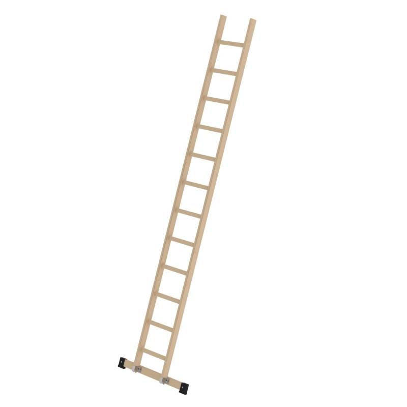 PROREGAL Sprossen-Anlegeleiter Holz mit Traverse 12 Sprossen von PROREGAL