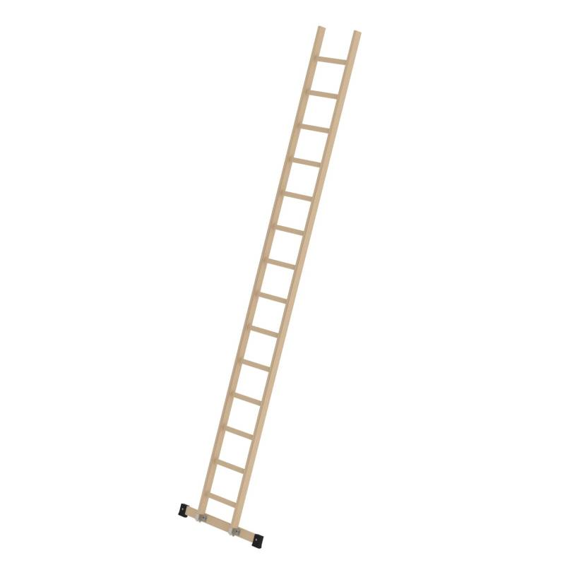 PROREGAL Sprossen-Anlegeleiter Holz mit Traverse 14 Sprossen von PROREGAL