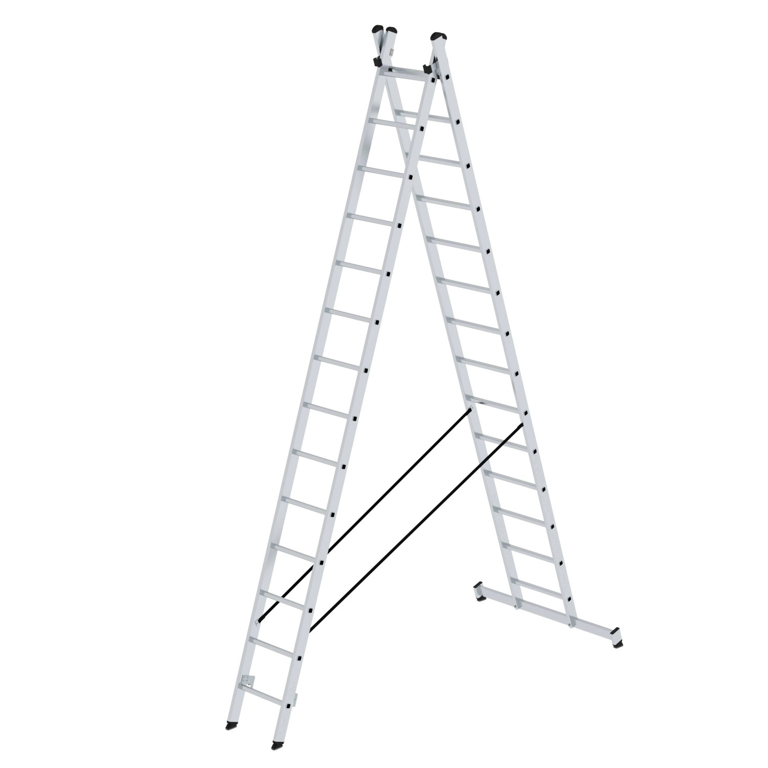 PROREGAL Sprossen-Mehrzweckleiter 2-Teilig mit Traverse 2 x 14 Sprossen PROREGAL Sprossen-Mehrzweckleiter 2-Teilig mit Traverse 2 x 14 Sprossen von PROREGAL