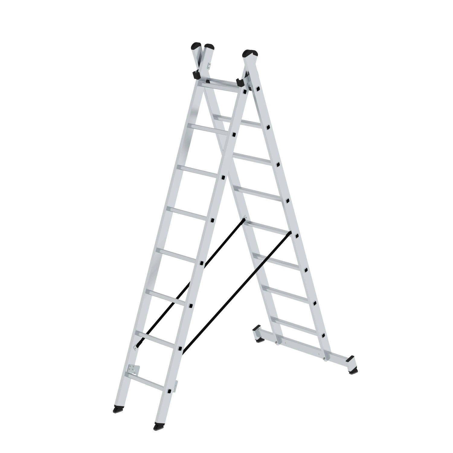 PROREGAL Sprossen-Mehrzweckleiter 2-Teilig mit Traverse 2 x 8 Sprossen PROREGAL Sprossen-Mehrzweckleiter 2-Teilig mit Traverse 2 x 8 Sprossen von PROREGAL
