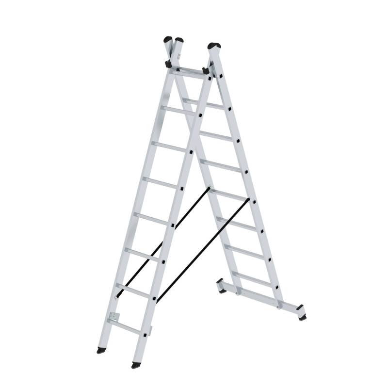 PROREGAL Sprossen-Mehrzweckleiter 2-Teilig mit Traverse 2 x 8 Sprossen von PROREGAL